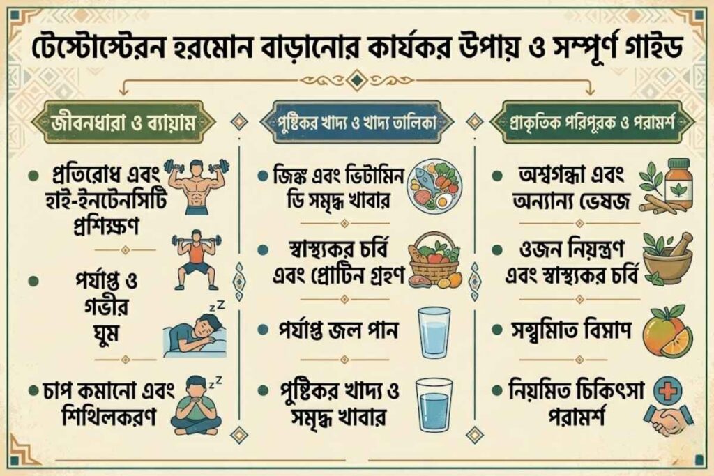 টেস্টোস্টেরন হরমোন বাড়ানোর কার্যকর উপায় ও সম্পূর্ণ গাইড 2 পুরুষদের টেস্টোস্টেরন বাড়ানোর কার্যকর উপায়