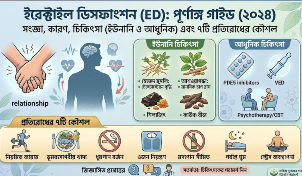 ইরেক্টাইল ডিসফাংশন বা ধজভঙ্গ রোগের কারণ ও ইউনানি চিকিৎসা গাইড