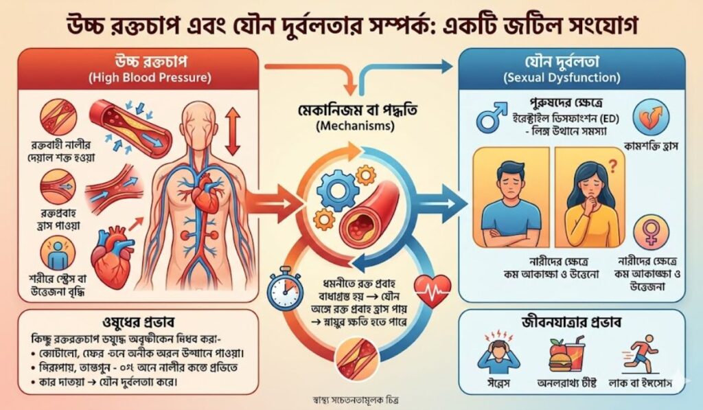 উচ্চ রক্তচাপ ও যৌন দুর্বলতার সম্পর্ক চিত্র