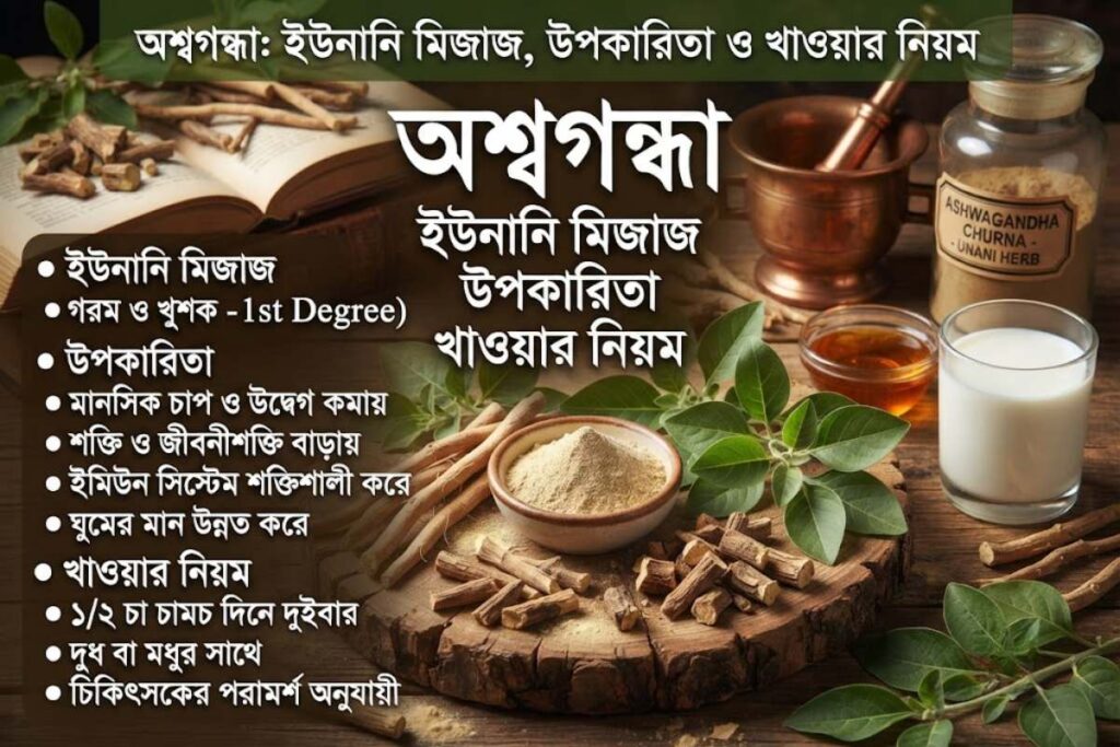 অশ্বগন্ধা মূল ও ইউনানি আসগন্ধ পাউডার