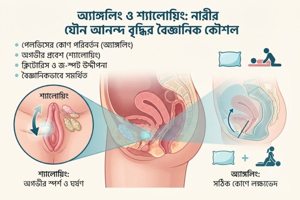 অ্যাঙ্গলিং ও শ্যালোয়িং কৌশলে নারীর যৌন আনন্দ বাড়ানোর উপায়